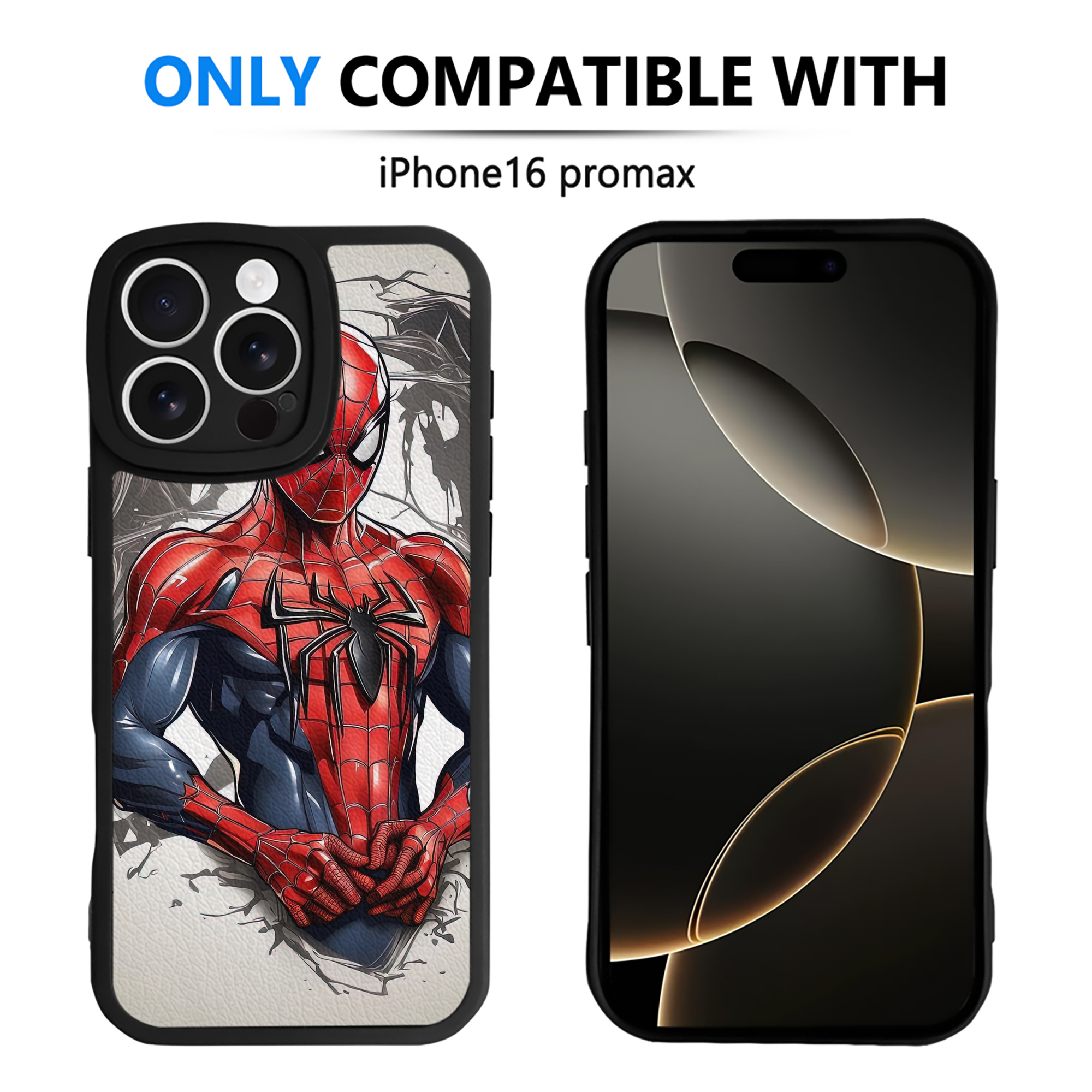 （画像用） Spider Man スパイダーマン 【iPhone 16シリーズ対応】シリコンスマホケース（レザー調） 材質：シリコン